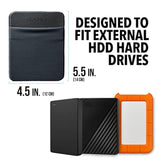 - Portable Hard Drive Sleeve For Laptop - Hdd Hard Disk Drive - Reusable Adhesive - 5.5” X 4.5” Stick On External Hard Drive Carrying Case - Travel Pocket Pouch (Large, Black)