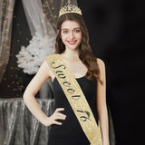 Sweet 16 Party Decorations For Girls With Sweet 16 Sash Gold, Rhinestone 16Th Birthday Tiara, 16 Candles Gold, 16Th Birthday Gifts For Girls