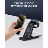 3 In 1 Wireless Charging Station Compatible For Apple Products Multiple Devices Charger Fathers Day For Gifts For Apple Watch Airpods Pro Iphone 16 15 14 13 12 Pro Max/X/Xs Fast Charger Stand