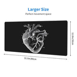 Large Mouse Pad Xxl, Heart Anatomical Cardiologist Doctor Gaming Mouse Pad, Big Desk Mat With Stitched Edges Mousepad For Gaming Keyboard Computer Laptop Office, 31.5'' X12''