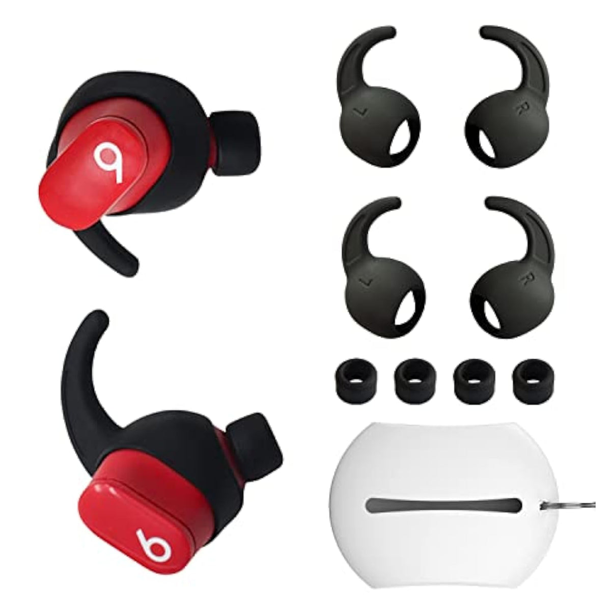 Anti Slip Silicone Ear Hook Tips For Beats Studio Buds Eartips For Beats Earbuds Replacement For Beats Cover Black 2 Pairs