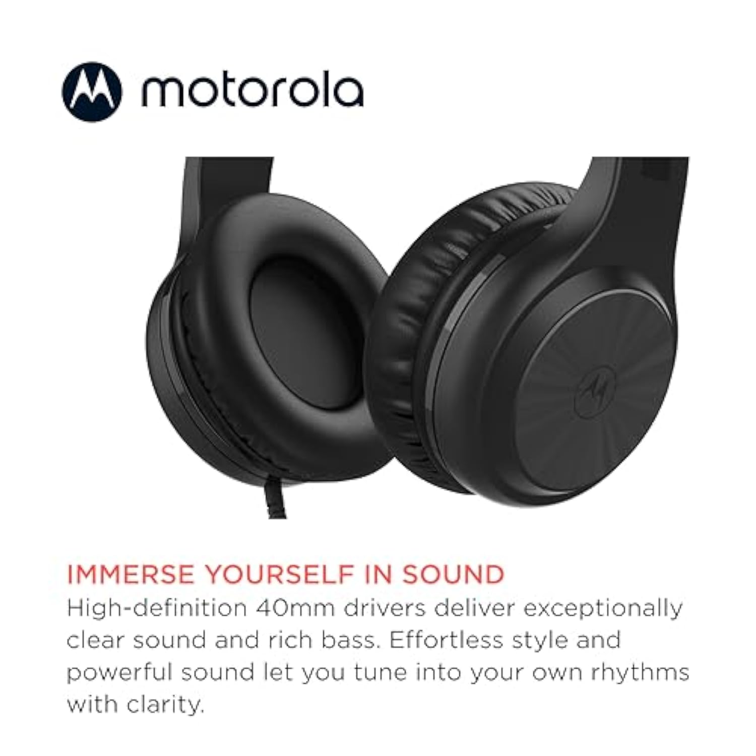 Motorola Over-Ear Headphones Wired - Moto XT120 Headphones with Microphone, in