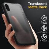 JETech Matte Case for iPhone XR 6.1-Inch, Shockproof Military Grade Drop Protection, Frosted Translucent Back Phone Cover, Anti-Fingerprint (Black)