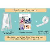 Jw Passion - Premium Quality Made 3Ft Tall Mosaic Balloon Frame Big Marquee Light Up Letters Diy Kit For Birthday Party Wedding Backdrop Decor Letter A Pre-Cut Foam Board