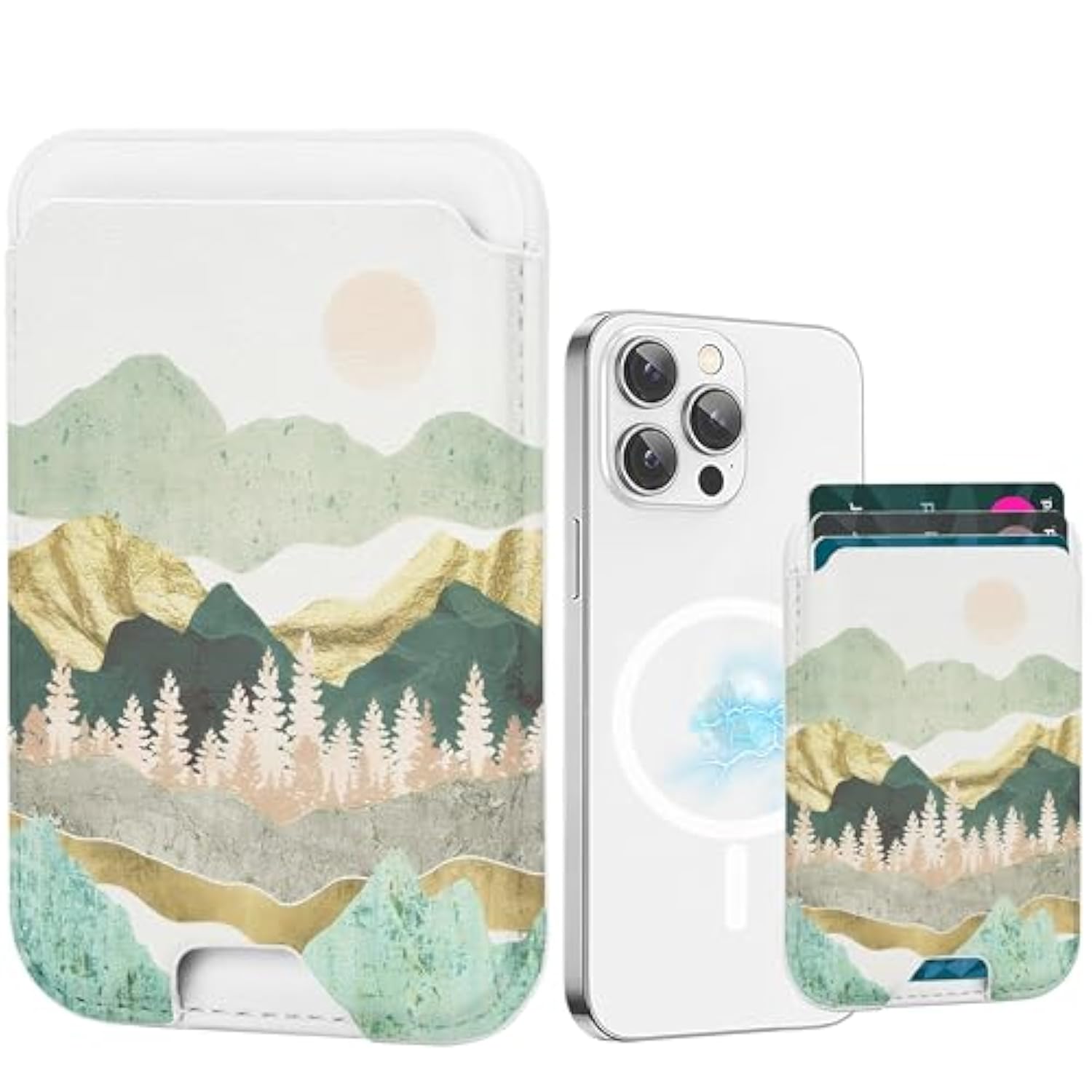 MagSafe Slim Leather Wallet, Magnetic Card Holder for iPhone 15/14/13/12