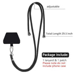 Phone Lanyard, Cell Phone Lanyard With Adjustable Detachable Neckstrap And Phone Tether, Phone Strap Suitable For All Smartphones-Black
