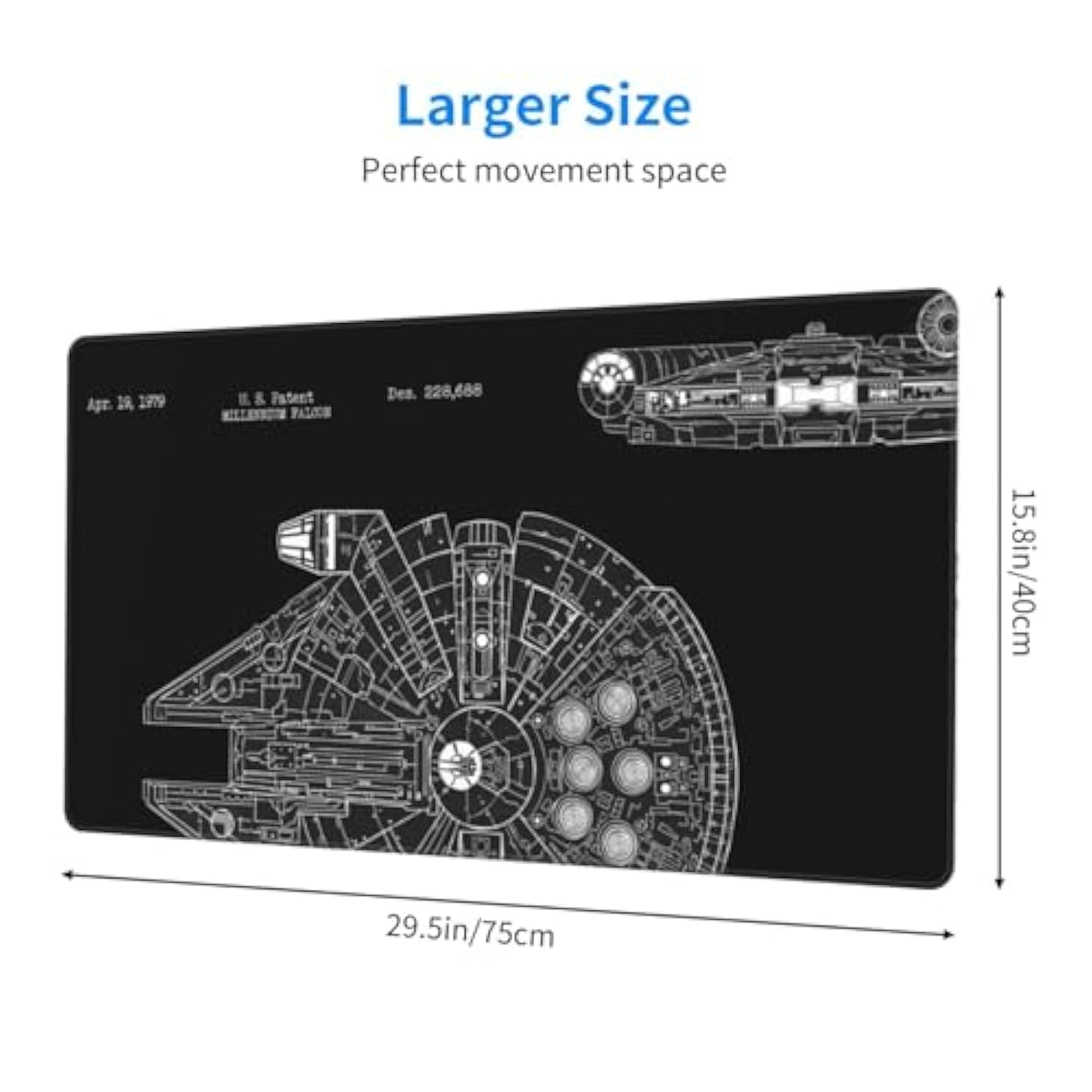 Mouse Pad Desk Mat Gaming Large Keyboard Cute Office Desktop Computer Laptop Black Xxl Long Giant Big Cool Design Unique For Women Girls Men Boys Gamer Oversized Mousepad