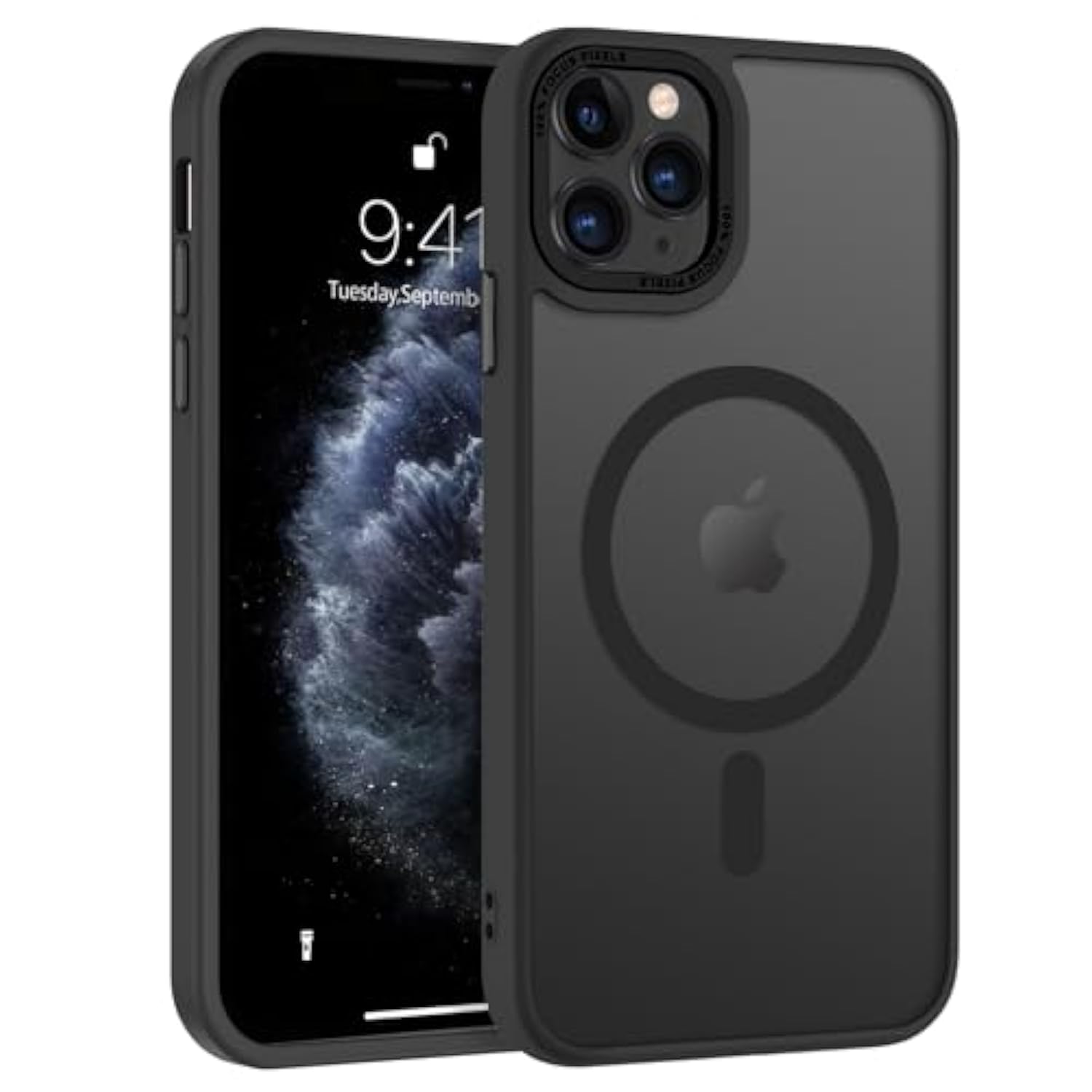 For Iphone 11 Pro Case 2019 [Compatible With Magsafe] Translucent Matte Magnetic Phone Case Iphone 11 Pro 5.8" Slim Thin Shockproof Bumper Women Men Protective Cases Cover, Black