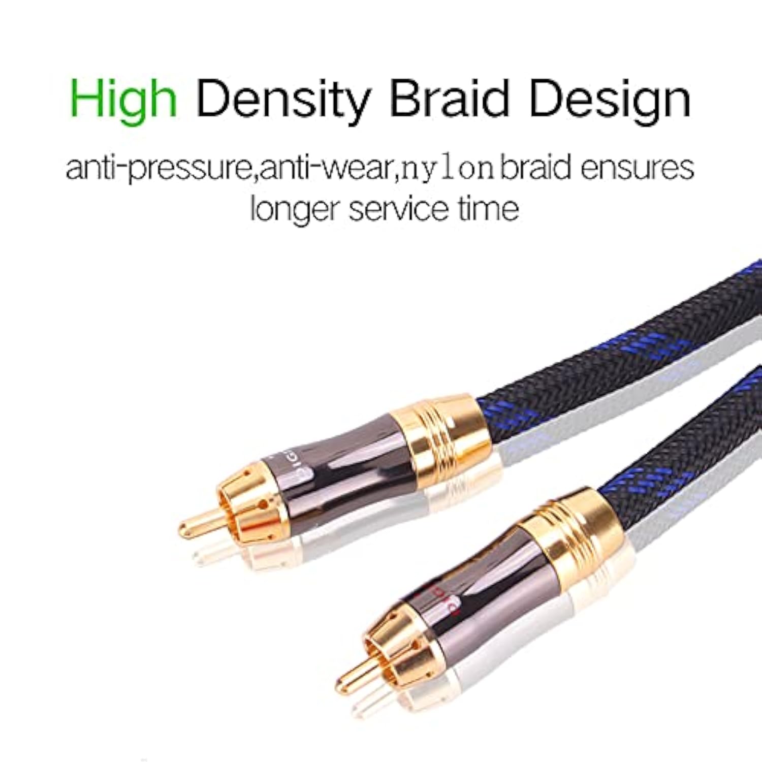 Dual Shielded (Od 8.0Mm) 1 Rca Male To 2 Rca Male Audio Cable Rca Y-Adapter Subwoofer Cable (10 Feet)