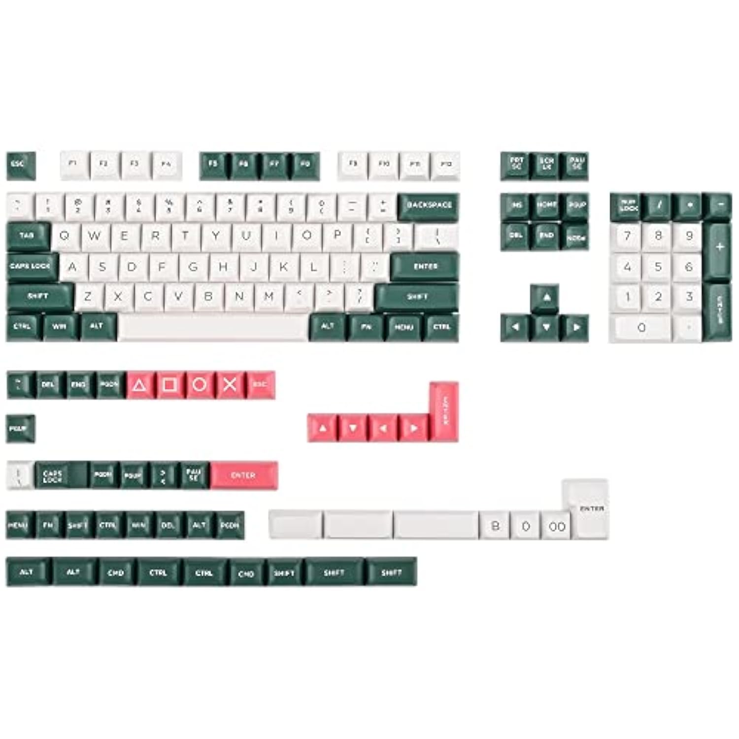 Pbt Keycaps Asa Profile Double Shot Full Key Caps Set Ansi Layout For Mechanic