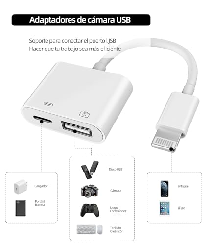 Lightning to USB 2in1 Converter Charger Jack Adapter Cable OTG for  for iPhone 14 13 12 11 Pro MAX 7 8 Plus X SE XS XR for iPad Air Accessories