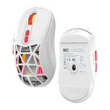 Wireless Gaming Mouse, Rechargeable&Rechange Shell,Rgb Programmable Macro Mouse, Lightweight Mouse,10000 Dpi,Tri-Mode Wired/Bt 5.0/2.4Ghz Wireless Mouse Gaming With 2 Side Buttons (White Red)
