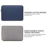 Rainyear 15 Inch Laptop Sleeve Diamond Pu Leather Case Shockproof Zipper Cover Carrying Bag Specially Compatible With 15.4" Macbook Pro/Air, Surface Laptop 3/4 15", New Xps 15 Touch (Navy Blue)