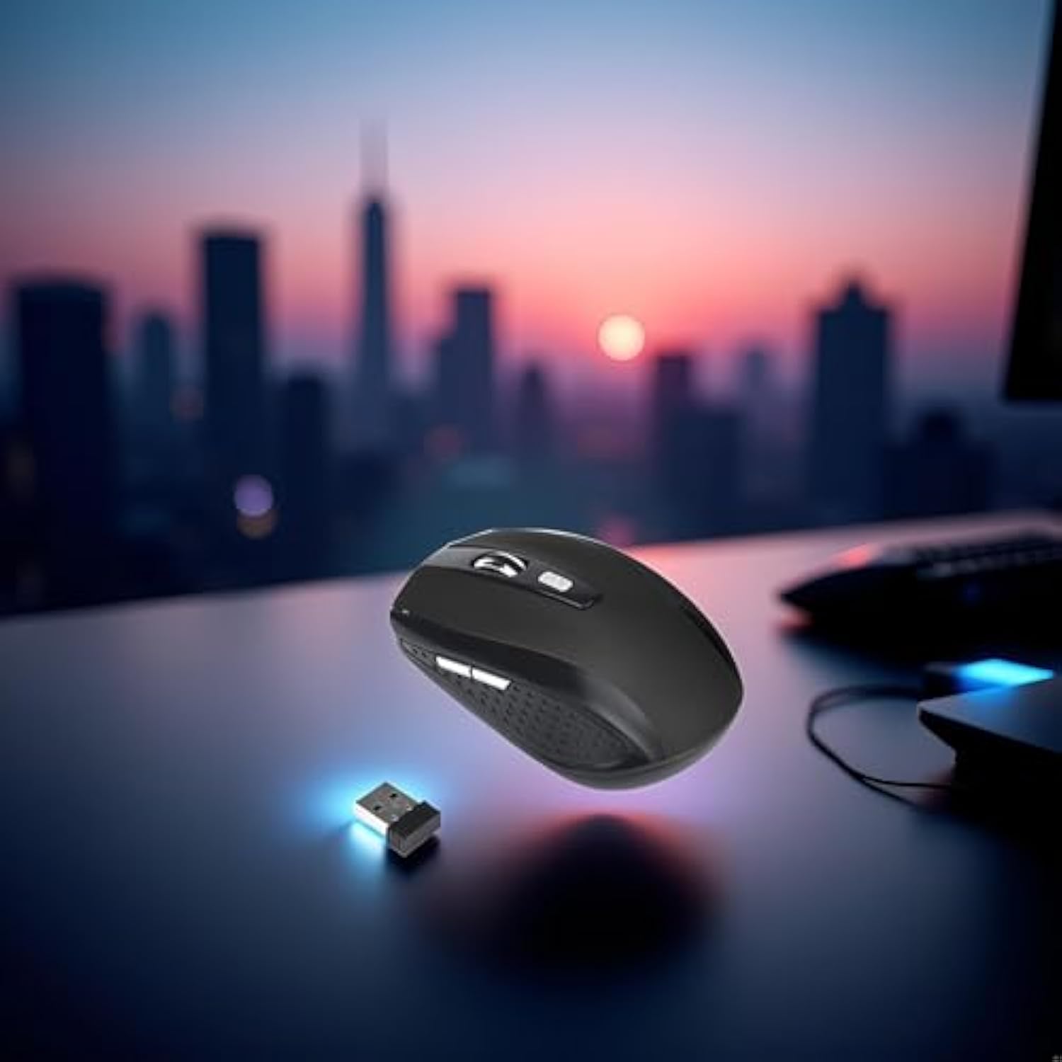 Black Wireless Mouse 2.4G Laptop Mouse Gaming With Usb Receiver, Cordless For Laptop, Work From Home Essentials Portable Computer Wireless Cool Stuff Christmas Birthday Gifts
