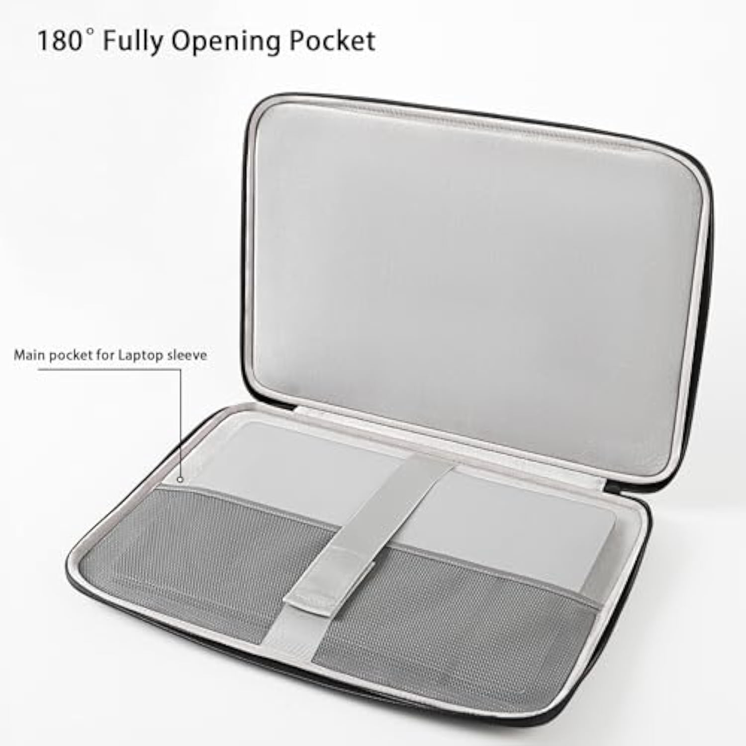 14 Inch Laptop Sleeve For Macbook Pro 14 Air Shockproof & Waterproof Case With Handle & Pockets Fits Dell Xps 14, Hp Spectre, Asus Zenbook, Black