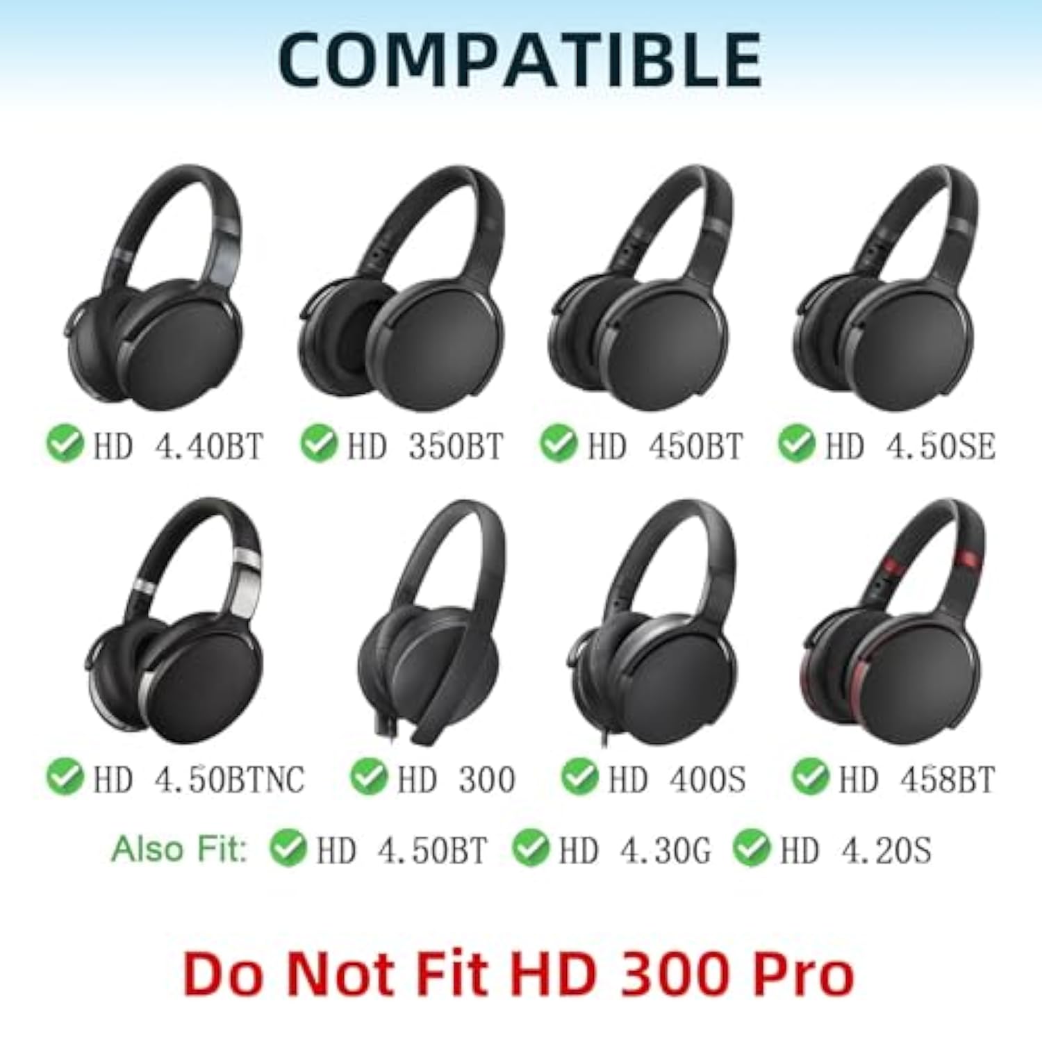 Cooling Gel Replacement Ear Pads Cushions For Sennheiser Hd 4.50Bt, Hd 4.50Btnc, Hd 4.50Se, Hd 4.40Bt, Hd 4.30G, Hd 4.20S, Hd 458Bt, Hd 450, Hd 450Bt, Hd 400S, Hd 350Bt, Hd300(Black)