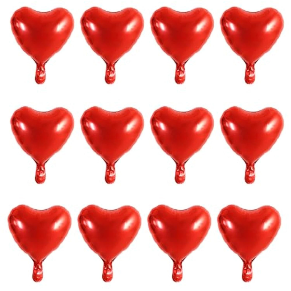 30Pcs 10 Inch Red Heart Balloons Valentine’S Day Heart Shape Foil Mylar Balloons Decoration For Romantic Valentine'S Day Wedding Bridal Shower Anniversary Engagement Party Supplies