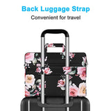 MOSISO Laptop Shoulder Bag Compatible with MacBook Air 15 inch M3 M2/Pro 16 M4 M3 M2 M1 2025-2019, 15-15.6 inch Notebook, Lisianthus Flower Briefcase Sleeve with Belt, Black