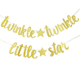 Gold Glitter "Twinkle Twinkle Little Star" Banner for Gender Reveal, Baby Shower Decor