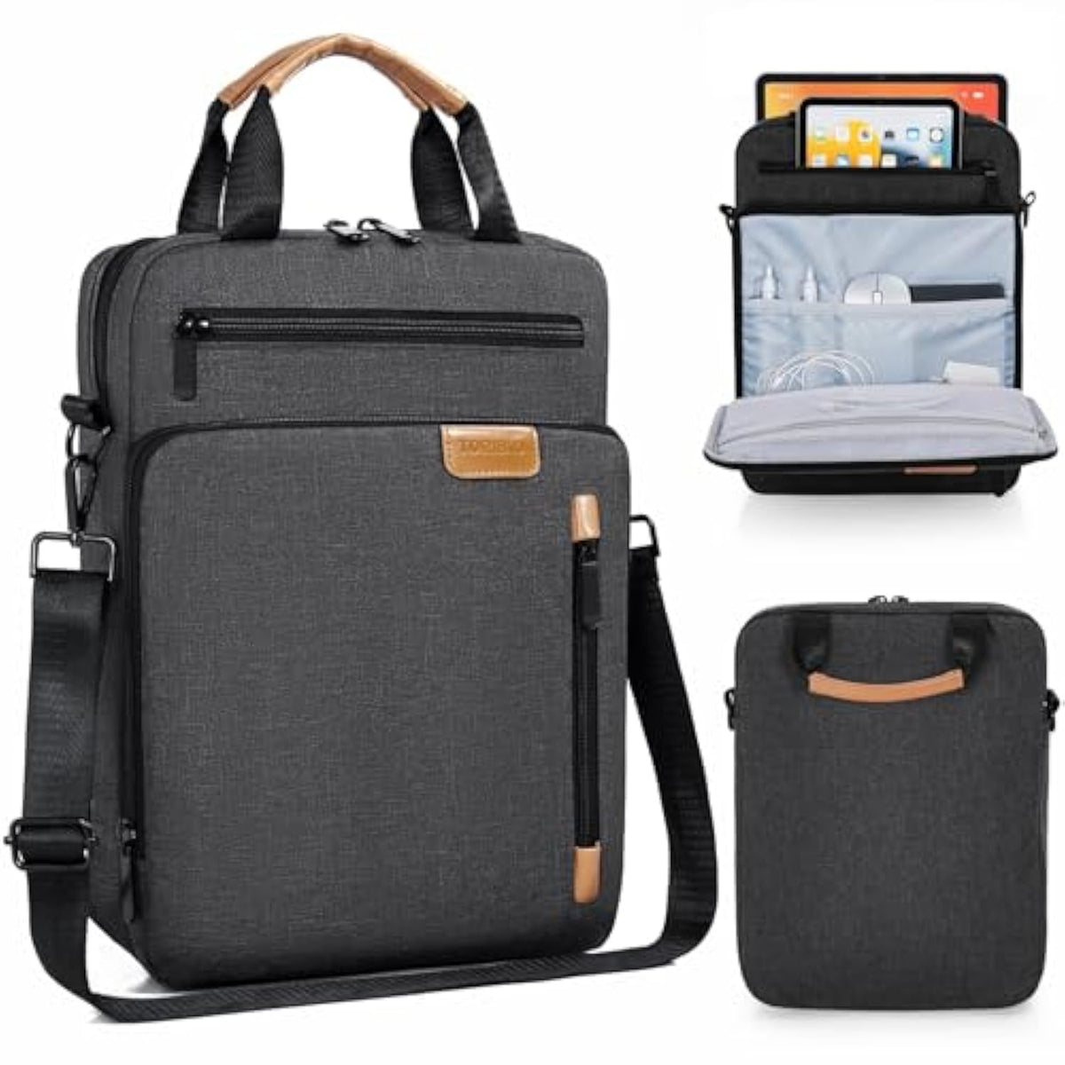 12.9 Inch Tablet Sleeve Bag, Padded Protective Carrying Case For Ipad Pro M4 & Air M2 2024, Samsung Galaxy Tab S9 Fe+/S9+/S8+/S7 Fe/S7+ 12.4" 2022/2023, Surface Laptop Go 12.4", Grey