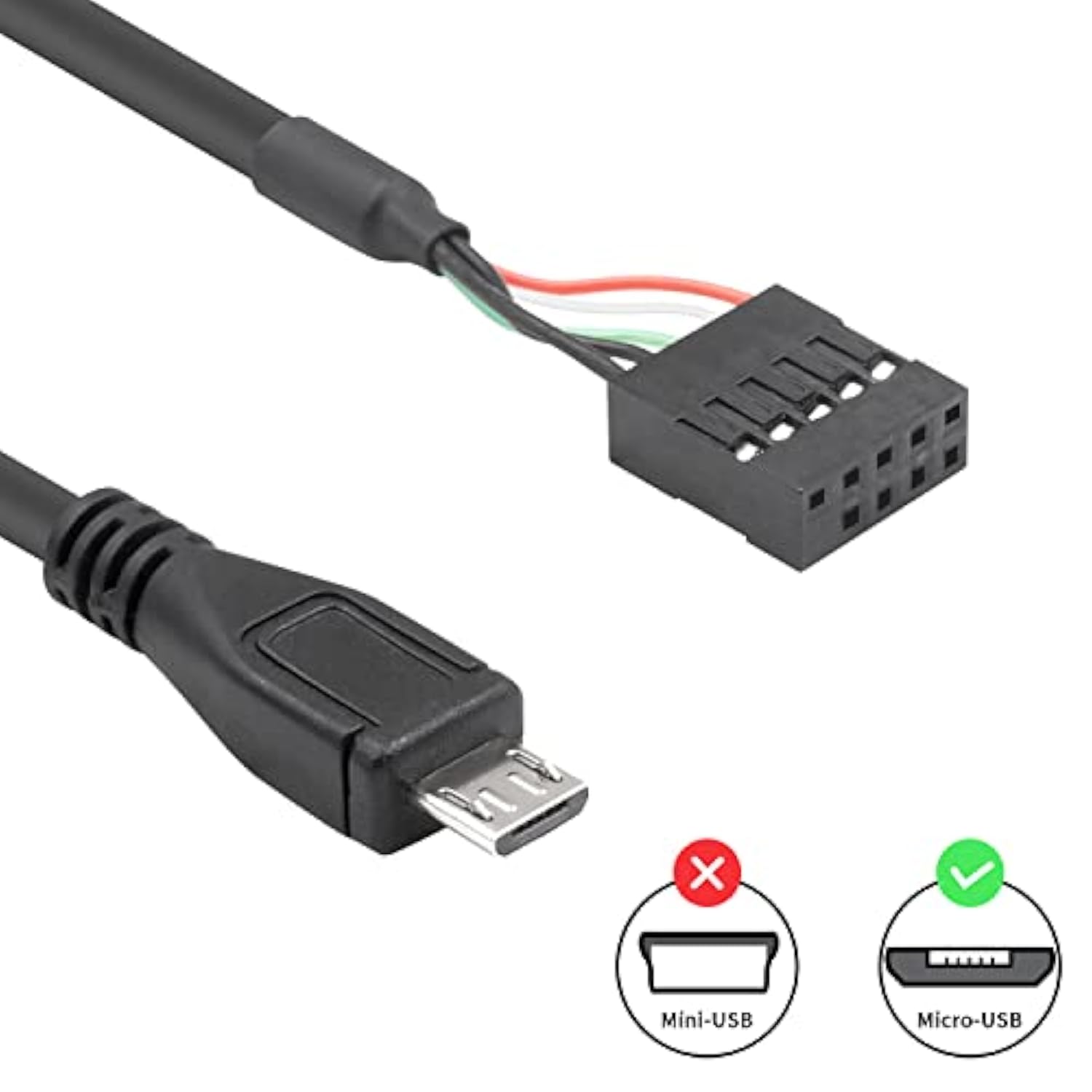 Usb Header To Micro Usb Cable, Micro Usb To Motherboard Header, Micro Usb Male
