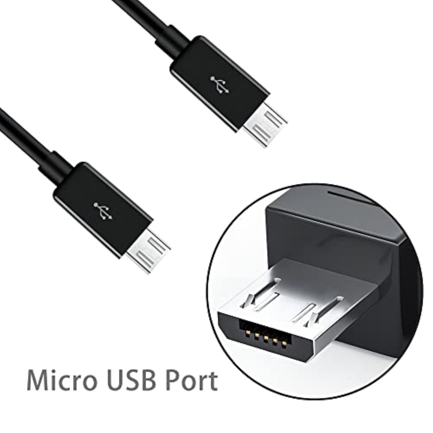 Micro Usb Splitter Cable,2 In 1 Usb 2.0 A Male To Dual Micro Usb Male Charging