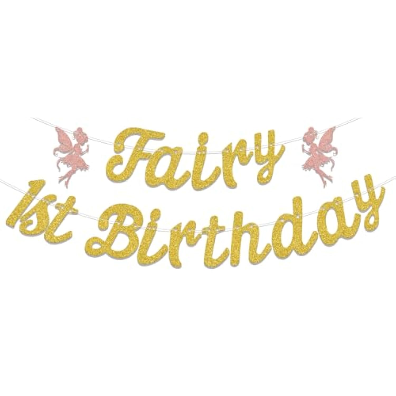 Fairy 1st Birthday Banner Girl First Birthday Flower Party Decorations