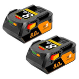 Upgraded 8000Mah 18V R840087 Lithium Battery Replacement For Ridgid 18V Battery R840085 R840083 R840084 130254003 Ac840086 Ac840089 Octane Drill-Compatible With Ridgid 18 Volt Charger-2 Pack