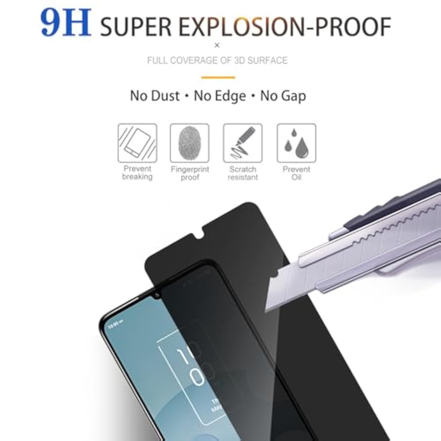 2 Pack Privacy Screen Protector For Tcl 40 Xl[Anti-Spy Tempered Glass], Ultra Hd, Anti-Scratch, Bubble-Free, Easy Install 9H Protective Glass For Tcl 40 Xl