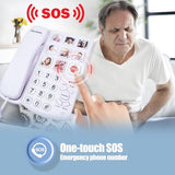 Big Button Phone For Seniors, Corded Landline Telephone With Handsfree Function And 9 Groups Of Memory, One-Touch Dialling,Suitable People With Vision Disorders/Hearing Damage (Ex-Ld-858Hf)