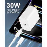 30W Usb C Fast Charger For Ipad Pro 13/12.9/11 Inch 2025/2024/2022/2020, Air M3/M2/5Th/4Th, Mini A17 Pro/6Th Gen, Ipad A16/10Th, Type C Super Fast Charging Wall Charger Block With 10Ft Long Usbc Cable