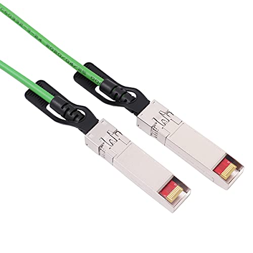 [Green Colored] 2M 10G Sfp+ Dac Twinax Cable, 10Gbase-Cu Sfp+ Copper Cable, Compatible For Cisco Sfp-H10Gb-Cu2M, Ubiquiti, Juniper, Mellanox, Mikrotik, Netgear, Supermicro, Open Source Switches