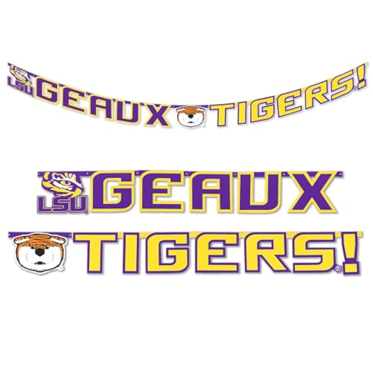Havercamp Lsu Geaux Tigers Banner 11.5 Ft Long Ideal Lsu Decorations for Party Tailgate Party Supplies Graduation Game Day (by Havercamp)