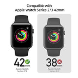 Compatible For Apple Watch Series 2 / Series 3 Case With Screen Protector 42Mm Accessories Slim Guard Thin Bumper Full Coverage Matte Hard Cover Defense Edge For Iwatch Women Men Gps (Black)
