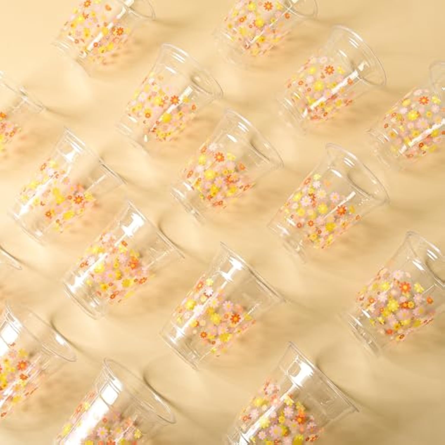 Daisy Groovy Plastic Cups Pink Orange Flower Party Cups Retro Boho Hippie Disposable Cups 60S 70S 12 Oz Cold Drinking Cup For Groovy Party Supplies (50, Colorful Daisy)