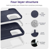 Designed For Iphone 15 Pro Case, Silicone Shockproof Slim Thin Phone Case For Iphone 15 Pro(6.1 Inch), (Midnight Blue)