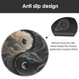 Round Mouse Pad, Yin-Yang Design - Stylish And Multifunctional, Suitable For Office, Study, And Computer Room (Tai Chi Pattern)