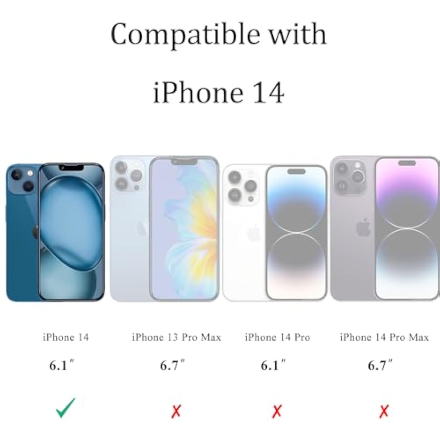 2 Pack Privacy Screen Protector For Iphone 14 Anti Spy Private Tempered Glass Film 6.1-Inch, 9H Hardness, Anti Scratch, Bubble Free, Case Friendly, Easy To Install