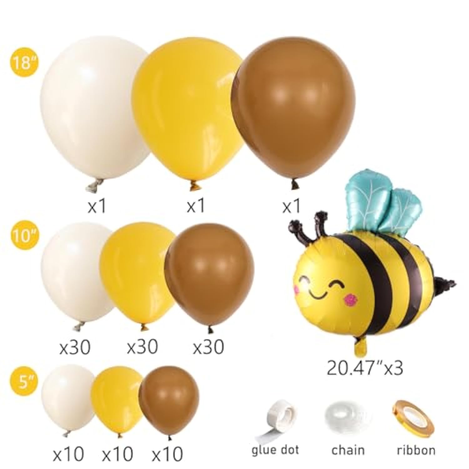Bee Balloon Arch Kit: Bumble Bee Party Garland, Gender Reveal Decor