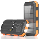 Solar Charger Power Bank 38800mAh, 22.5W USB-C Fast Charging Portable Charger with 4 Built-in Cables, External Battery Pack with Dual LED Emergency