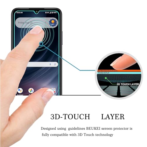 (3 Pack Designed for Cricket Icon Plus (2026) / AT&T Verge 2 Screen Protector Tempered Glass, Touch Sensitive, 9H Hardness