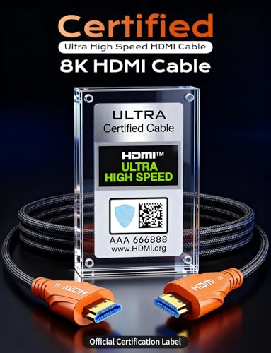8K HDMI Cable 10FT - HDMI Cord 48Gbps,High Speed HDMI Cable Gaming,Supports 8K 60Hz,4K 120Hz,HDR/eARC/HDCP 2.2&2.3,Compatiblefor