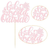 Pink Glitter Baby Its Cold Outside Cake Topper Winter Baby Shower Decor