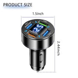 66W Fast Car Charger,4 Ports Cigarette Lighter Usb Charger With Led Voltmeter,Qc3.0/Super Port Car Charger Adapter Fast Charging,Compatible With Android/Samsung Galaxy/Ipad(Qc3.0/Super)