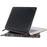 MOSISO Compatible with MacBook Pro 16 inch Case 2025-2021 M4 A3403 A3186 M3 A2991 M2 A2780 M1 A2485/2019 2020 A2141,PU Leather Laptop Sleeve Vintage Retro Zippered Portfolio Protective Cover,Black