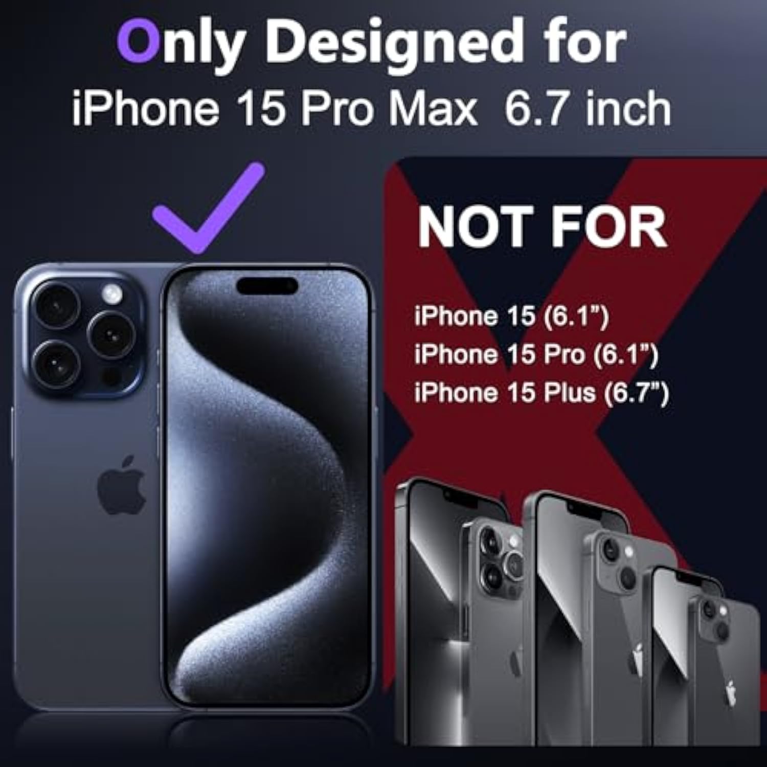Designed For Iphone 15 Pro Max Case Clear, [Crystal Clear][Non-Yellowing][-Grade Drop Protection] Slim Shockproof Protective Cover Phone Case For Iphone 15 Pro Max 6.7 "