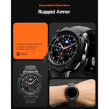 Spigen Rugged Armor Designed for Samsung Galaxy Watch 8 Classic 46mm Case Durable TPU Cover (2025) - Matte Black