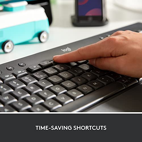 Signature K650 Comfort Full-Size Wireless Keyboard With Wrist Rest, Ble Bluetooth Or Logi Bolt Usb Receiver, Deep-Cushioned Keys, Numpad, Compatible With Most Os/Pc/Window/Mac - Graphite