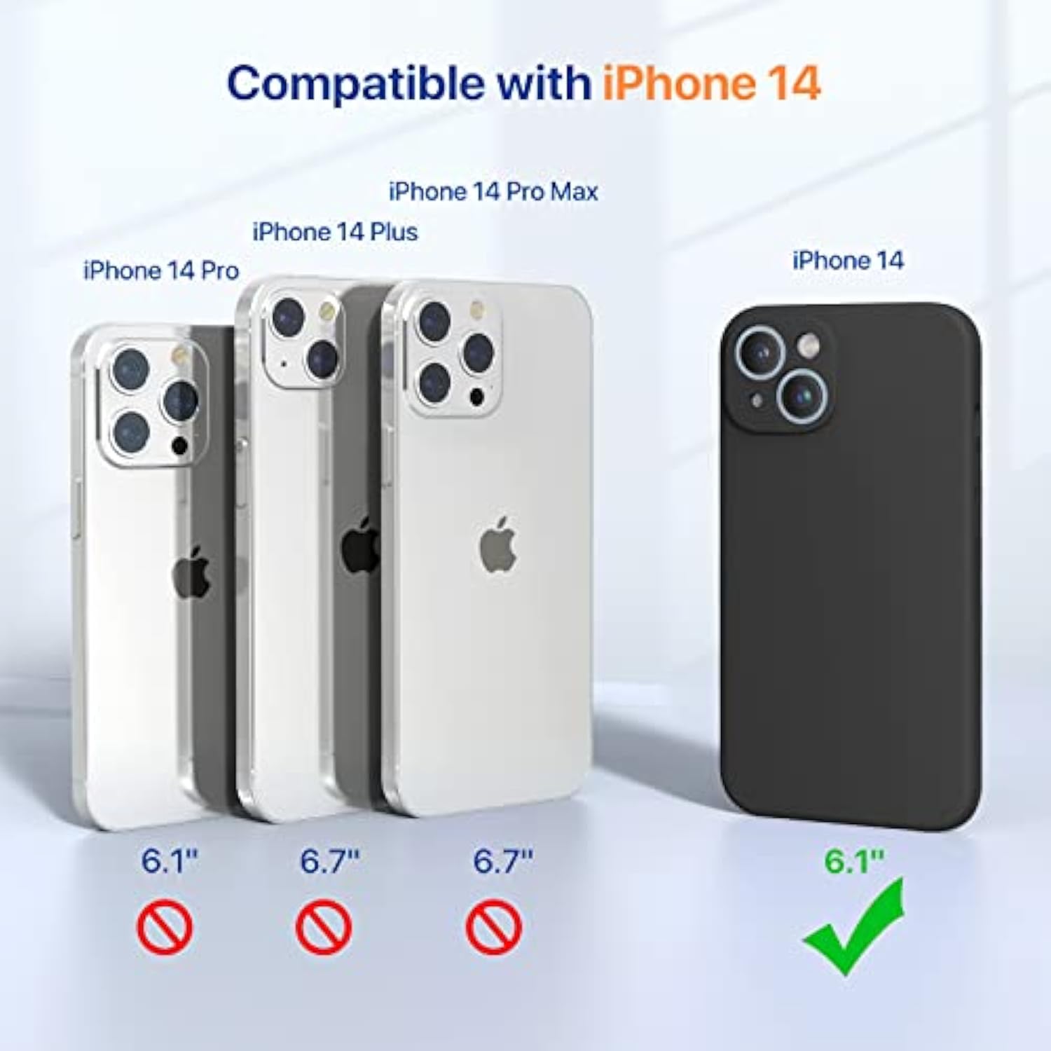 iPhone 14 Shockproof Silicone Case with Screen & Enhanced Camera Black