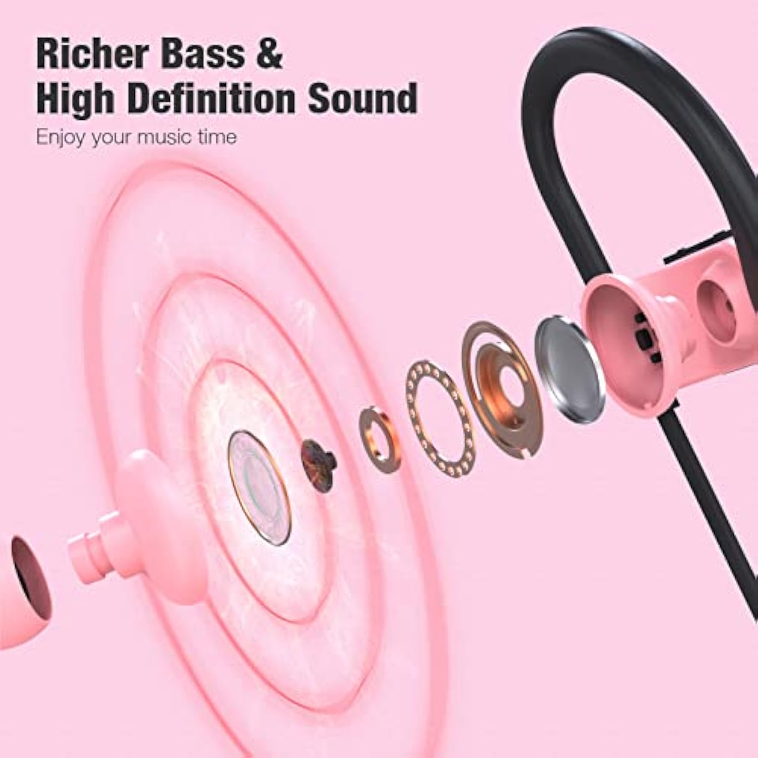 Bluetooth Headphones, Bluetooth Earphones For Women, Girls, Bluetooth 5.3 Runn
